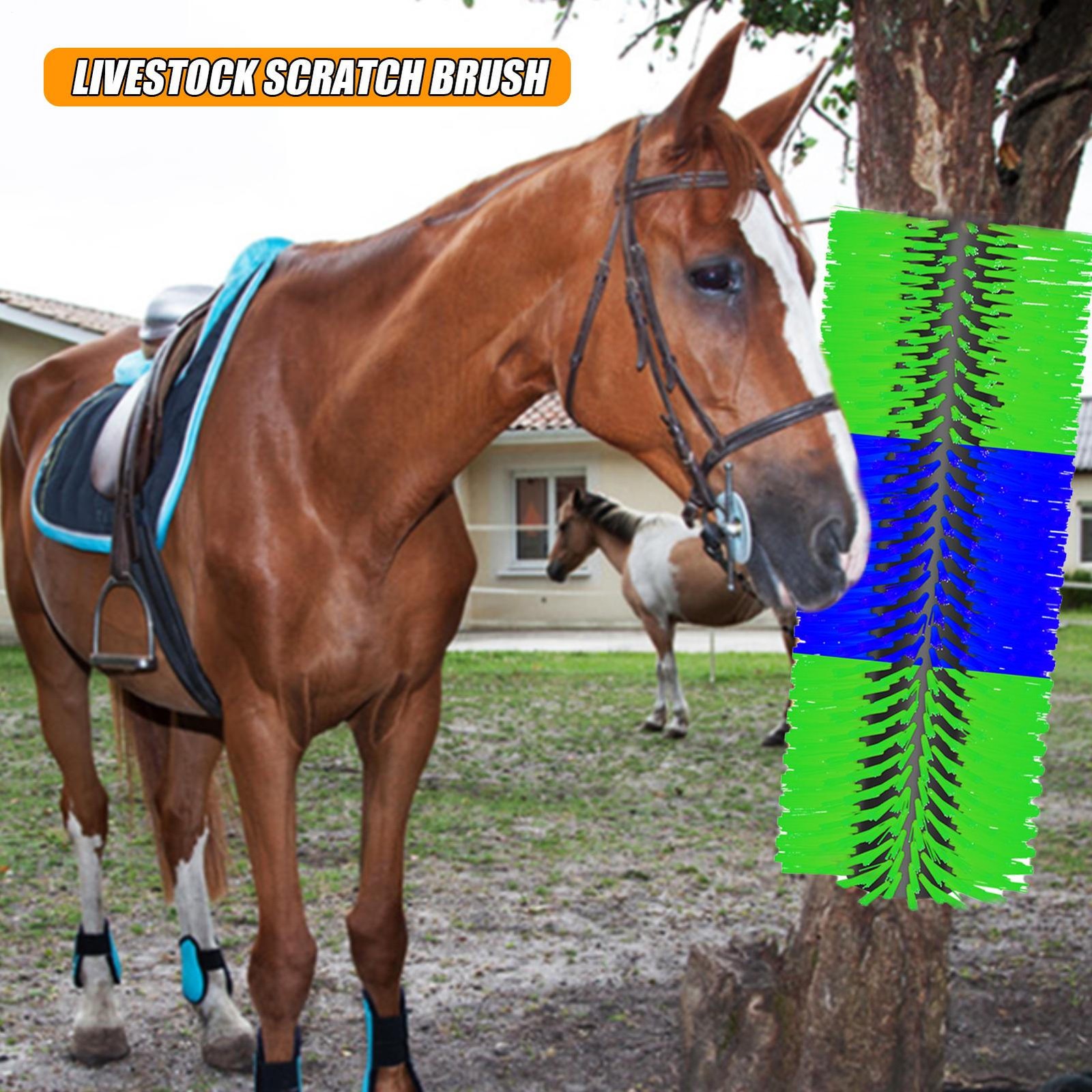 Livestock Scratching Brush for Back Itch Relief, Grooming & Scratching Post Brus