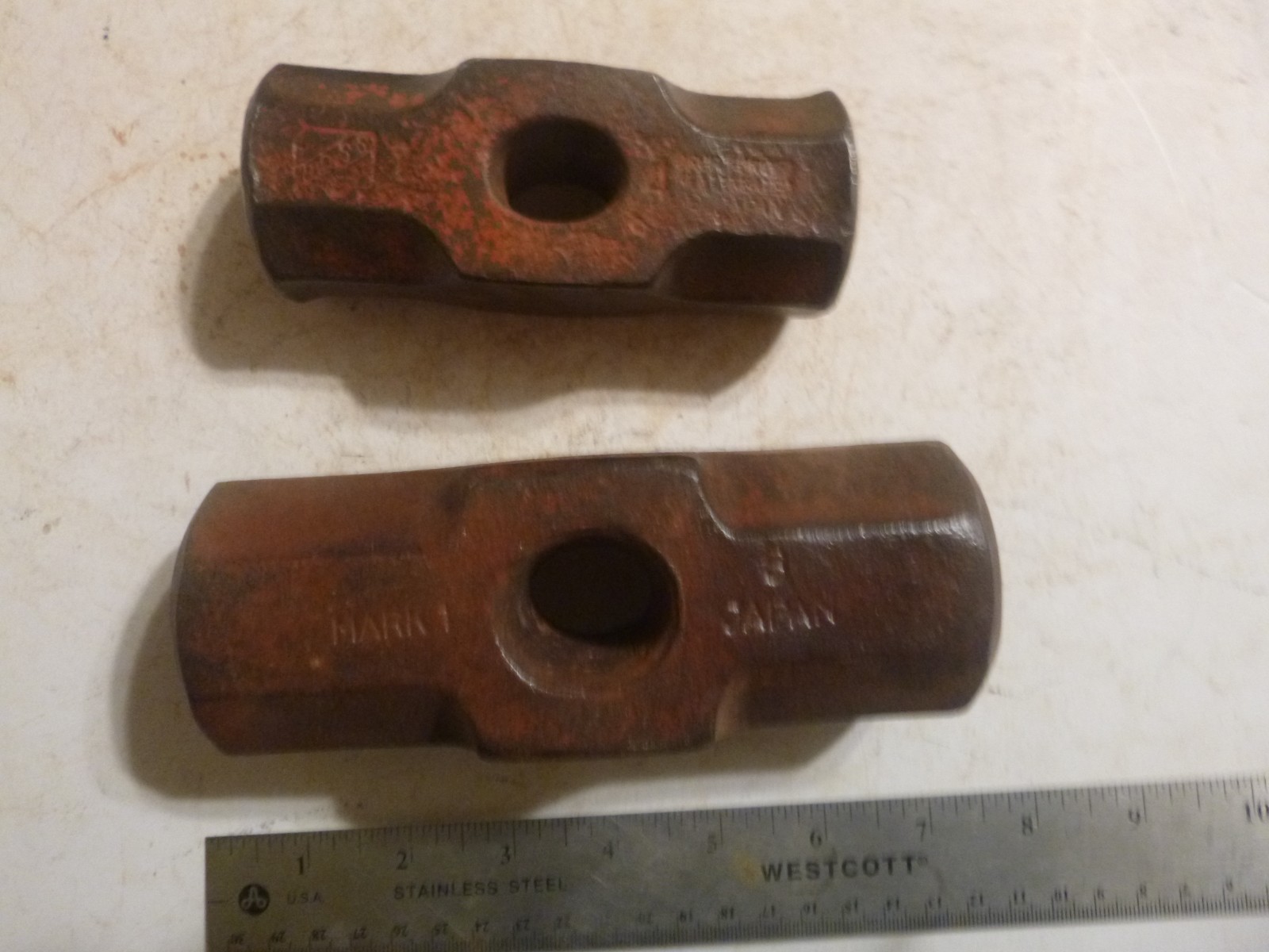 2 Vintage Sledge Blacksmith Hammer Heads  Japan  8  pound and 4 pound,