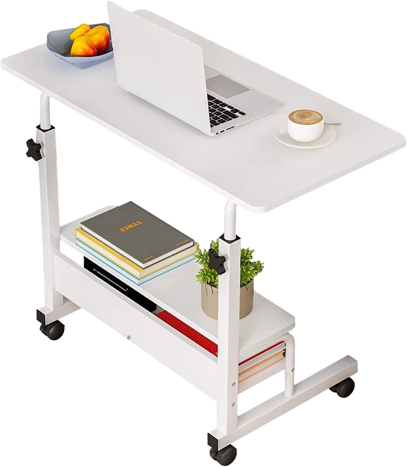 Fawabriyj Laptop Desk Removable and Adjustable Height Table for White, White