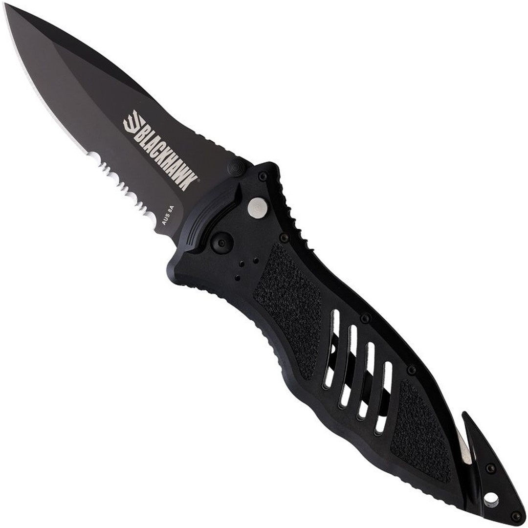 Blackhawk CQD Large Folding Knife Partially Serrated Combo Blade BH15M311BK