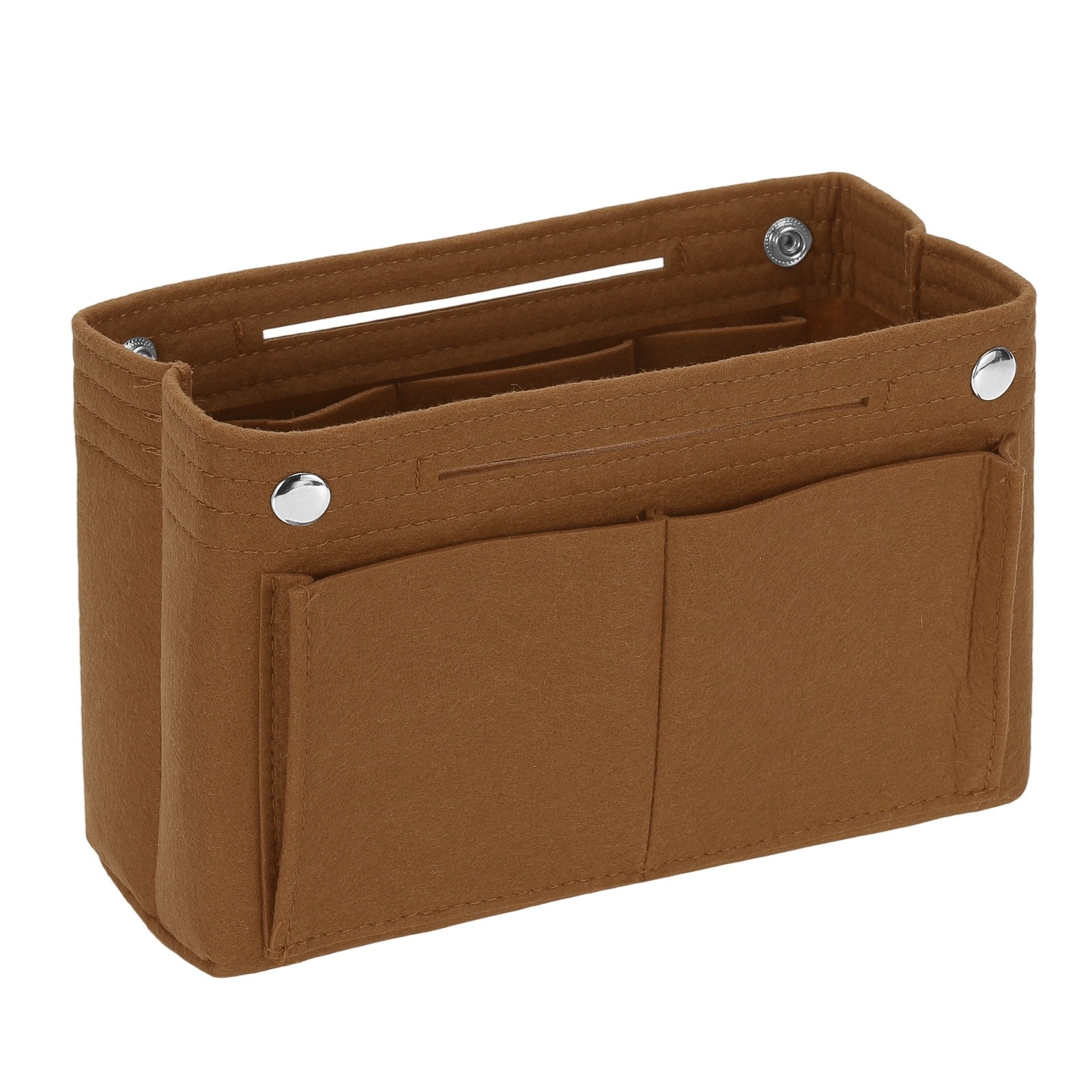 Purse Organizer Insert, Felt Organizer Bags with Snap, Camel