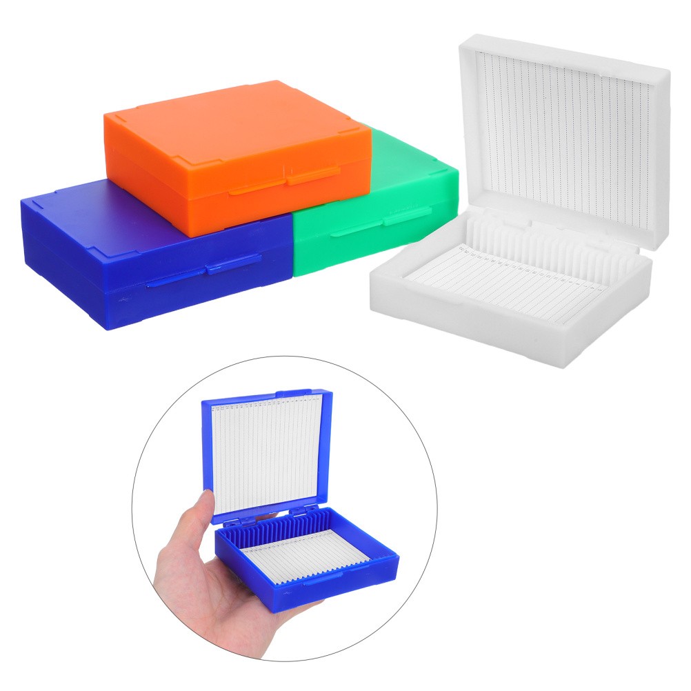 4 Pcs Microscope Accessories Slide Case Plastic Rectangle Holder Container