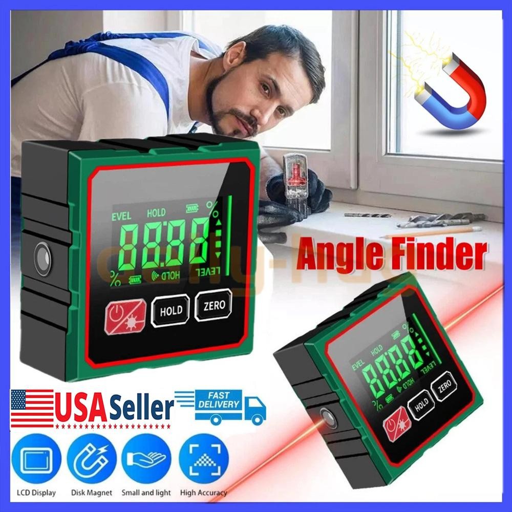 Digital Angle Finder with Electronic Laser - 4-side Strong Magnetic Angle Gauge~