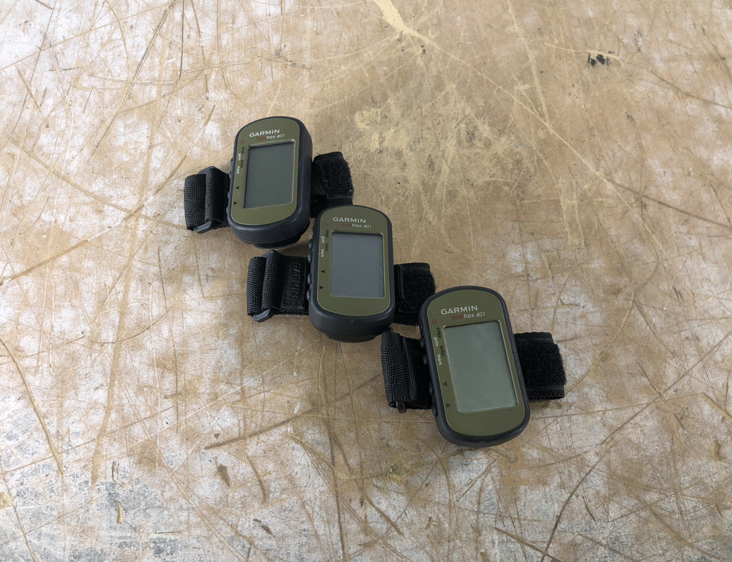 (LOT OF 3) GARMIN FORETREX 401 WRIST-MOUNTED GPS NAVIGATOR - (FOR PARTS)
