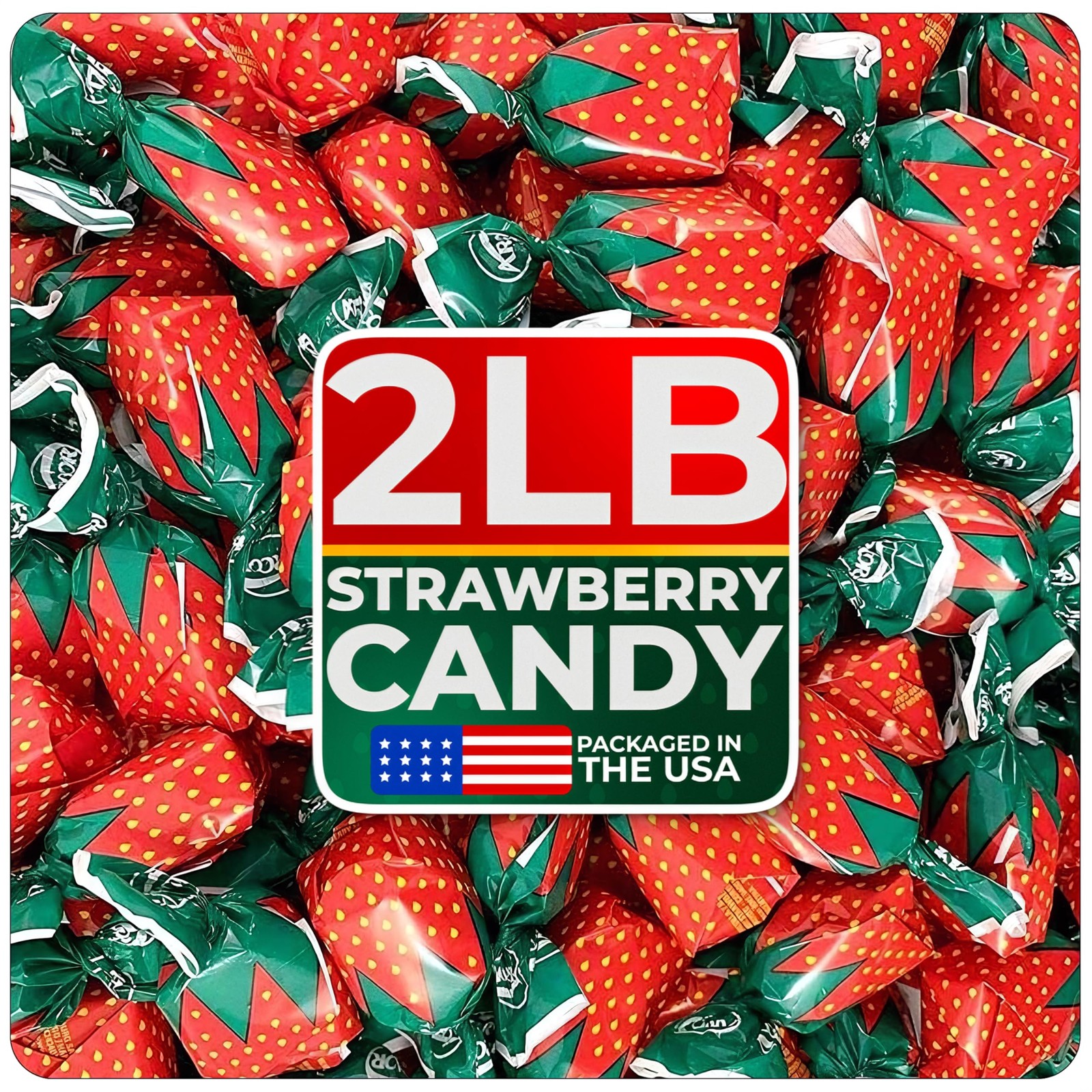 Strawberry Hard Candy Individually Wrapped by , 2 lbs of Strawberry Candy wit...