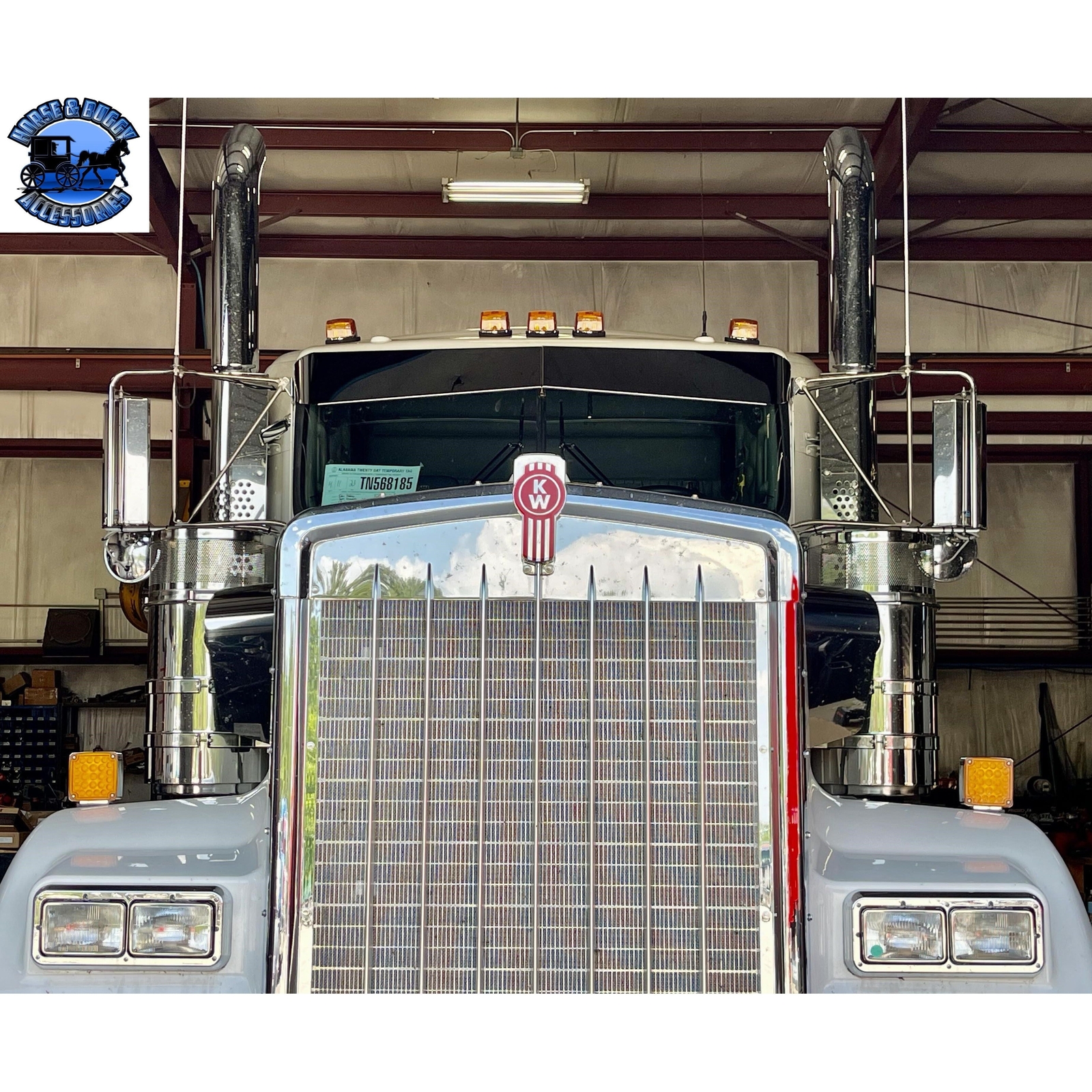 Rollin low Kenworth 8" x 6" reverse bowtie visor fits-aero cab models #2021