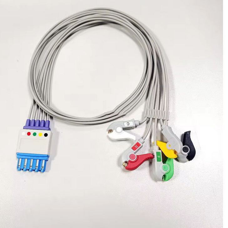 Compatible Philip 5-Lead ECG Lead Wires HP 5Pin ECG cable 0.9meter Compatible