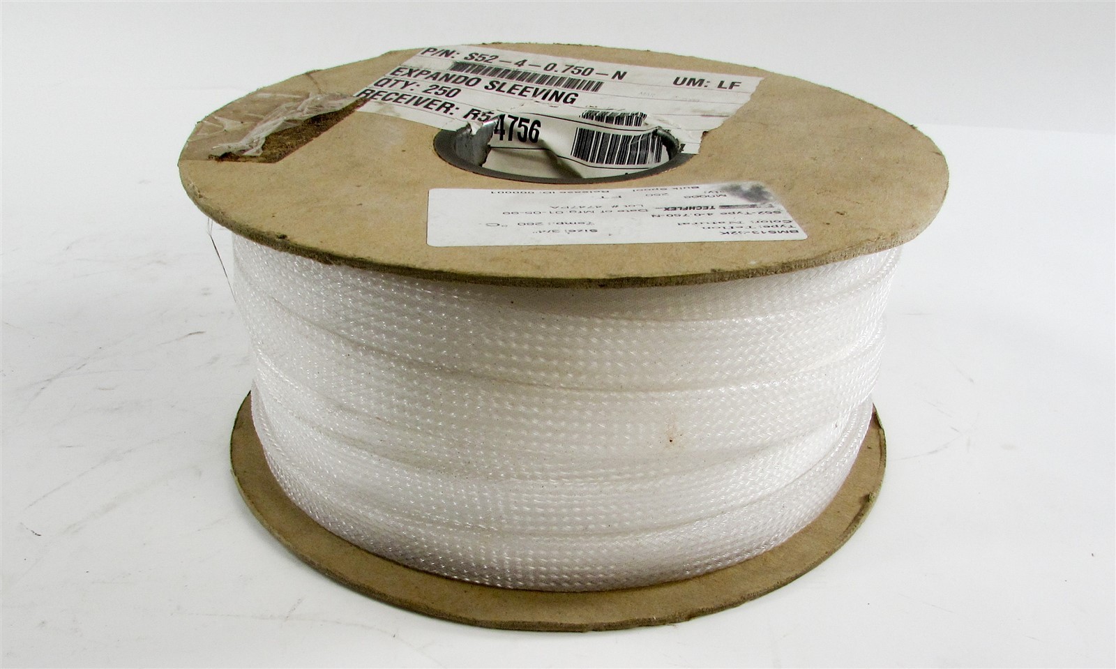 NOS Spool of 250ft Techflex 3/4" Expando Sleeving (BMS13-52K-4-0.750-N) Natural