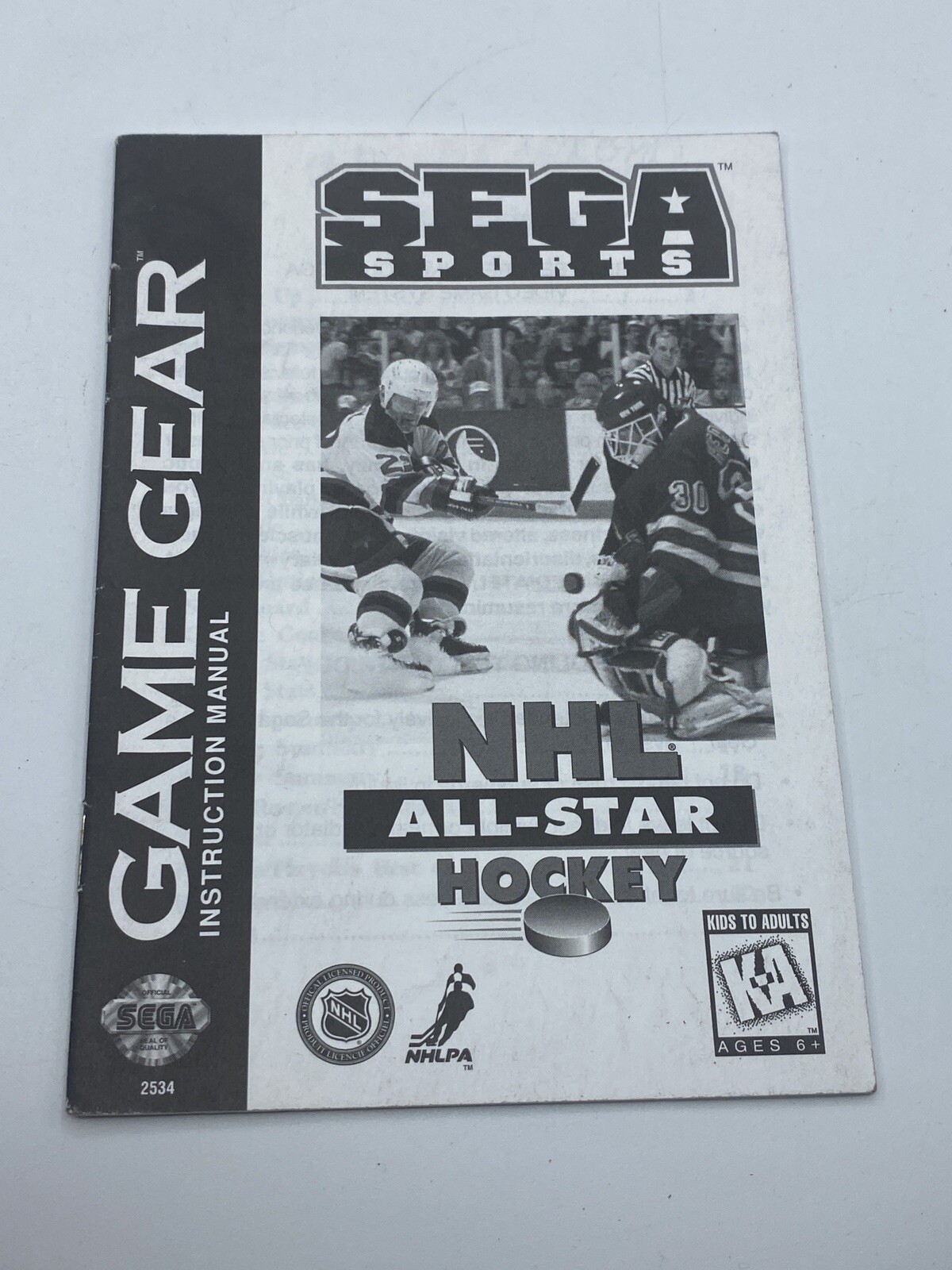 Sega Sports NHL All-Star Hockey Sega Sports - INSTRUCTION MANUAL ONLY 