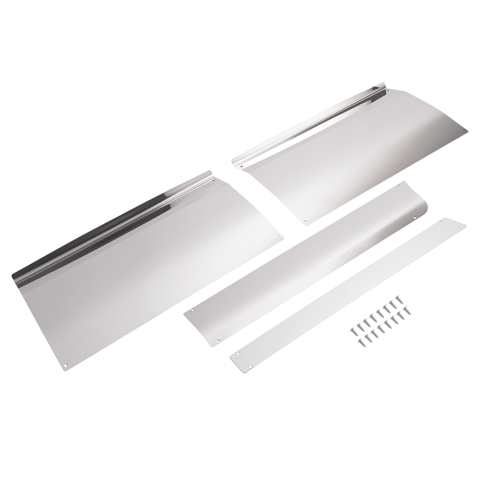 2Pcs Front Upper & Lower Kick Step Plate Panel Silvery For Kenworth T680