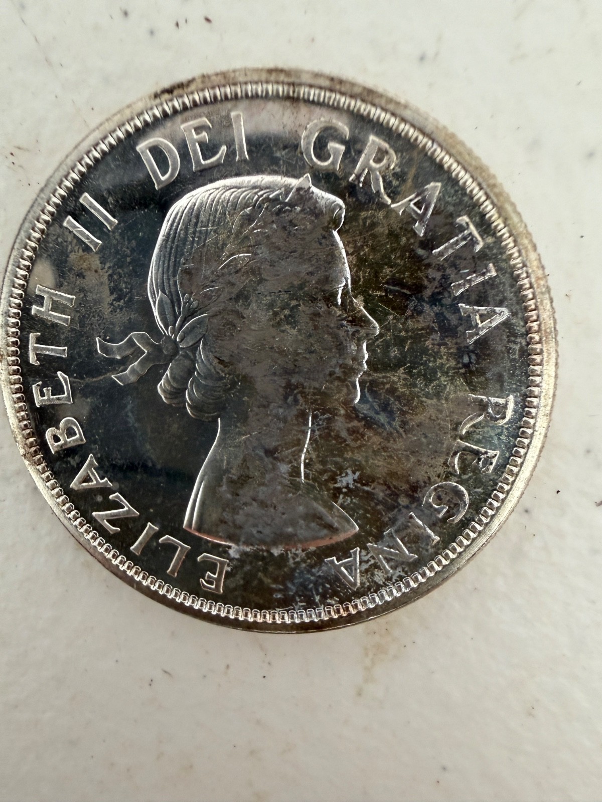 1960 Canadian silver dollar coin