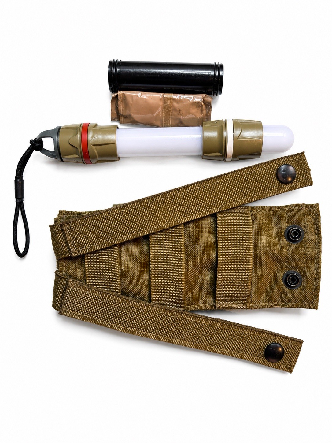 US Army Night Ops LED Handheld Flashlight Molle Pouch & Batteries LAZERBRIGHT