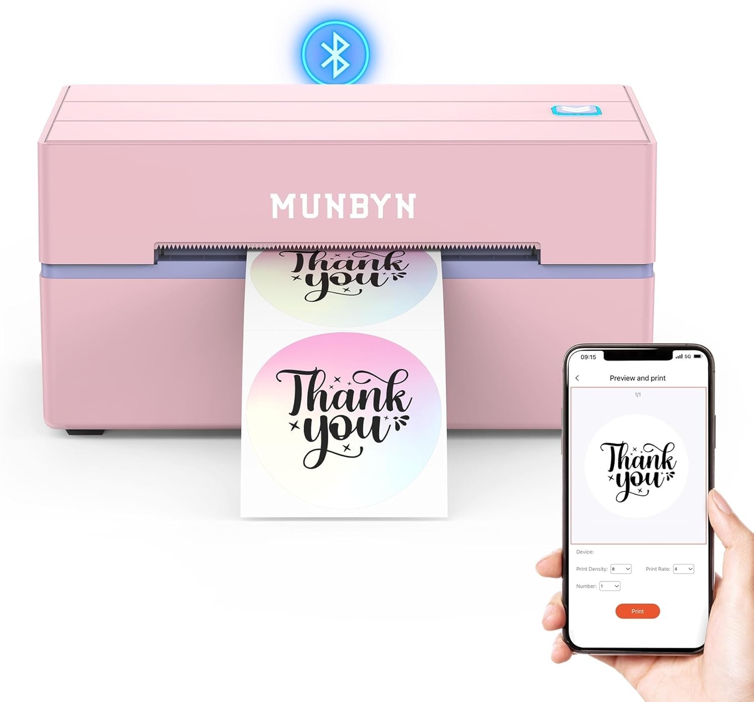 Bluetooth Thermal Label Printer, 130B Wireless 4x6 Shipping Label Printer