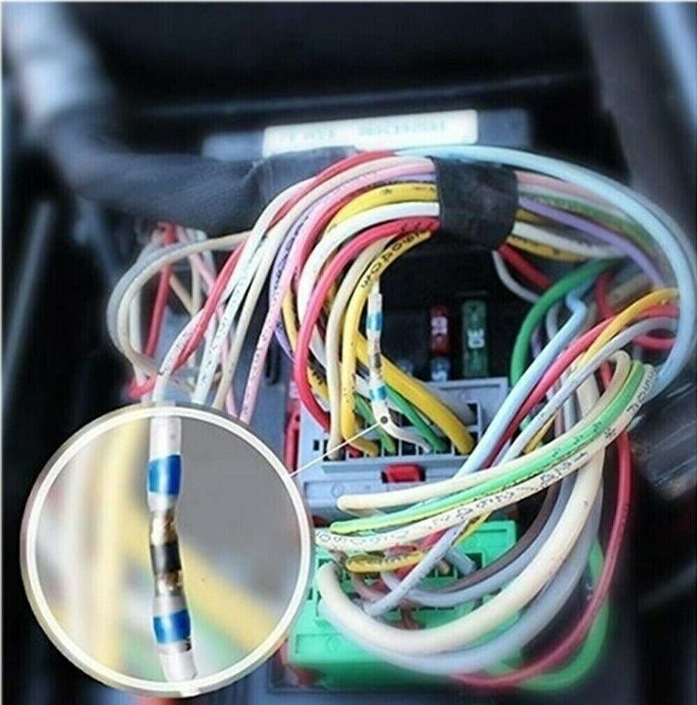 500Pcs Solder Seal Sleeve Heat Shrink Butt Wire Terminal Connector Blue 16-14AWG