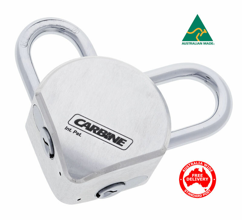 Carbine Dual Shackle Padlock. 2 Separate Key Users Can Open Lock