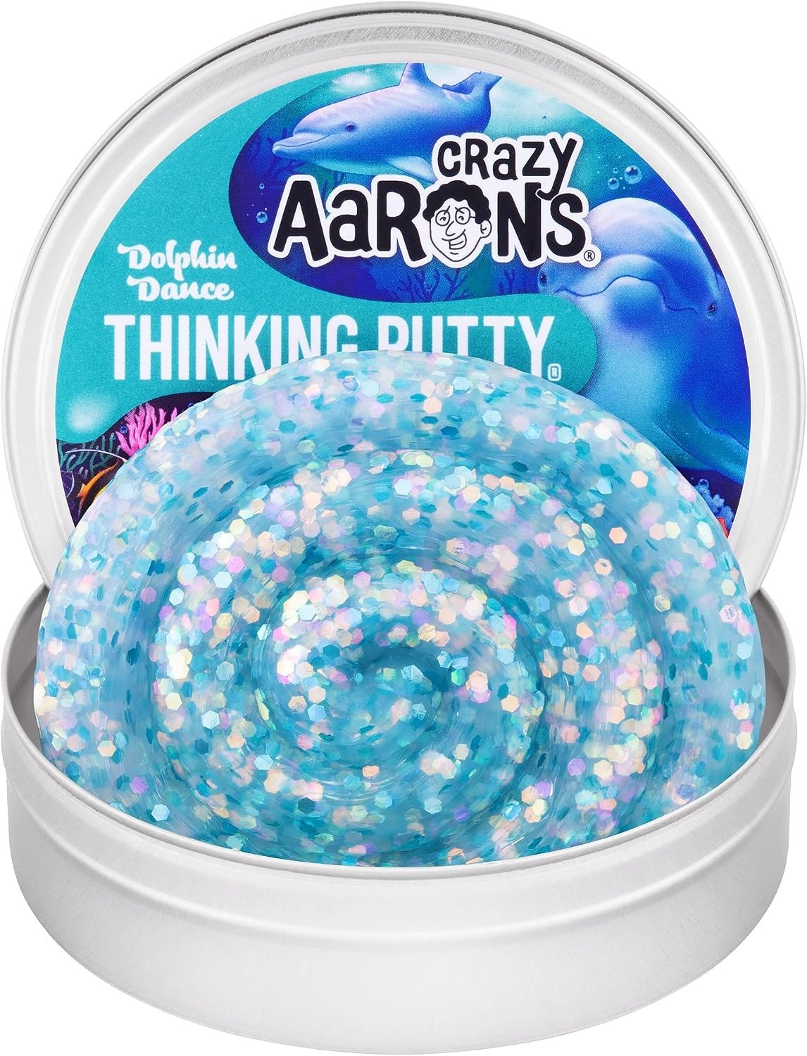 Crazy Aaron's - Dolphin Dance - See-Through Sensory Putty 4" Tin