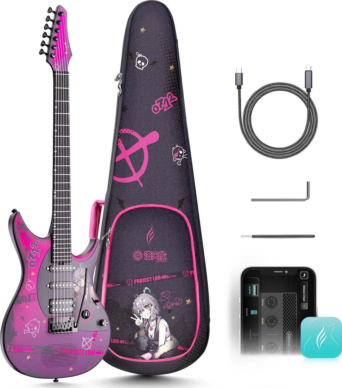 Enya Inspire: Carbon Fiber Super ST Smart Guitar Special Edition Luo Tianyi