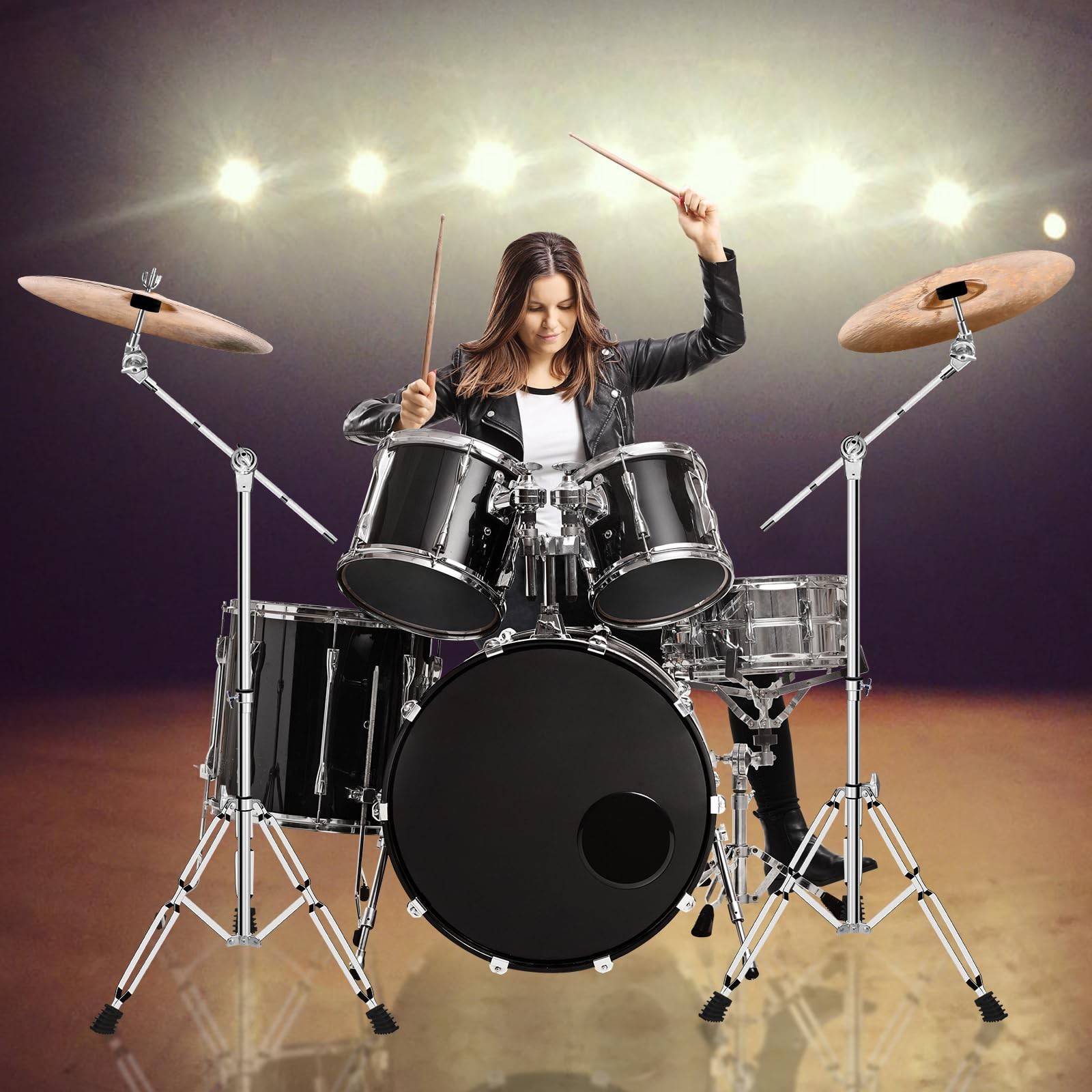 Cymbal Stand, Adjustable Cymbal Stand for Drum Hardware Percussion Mount Hold...