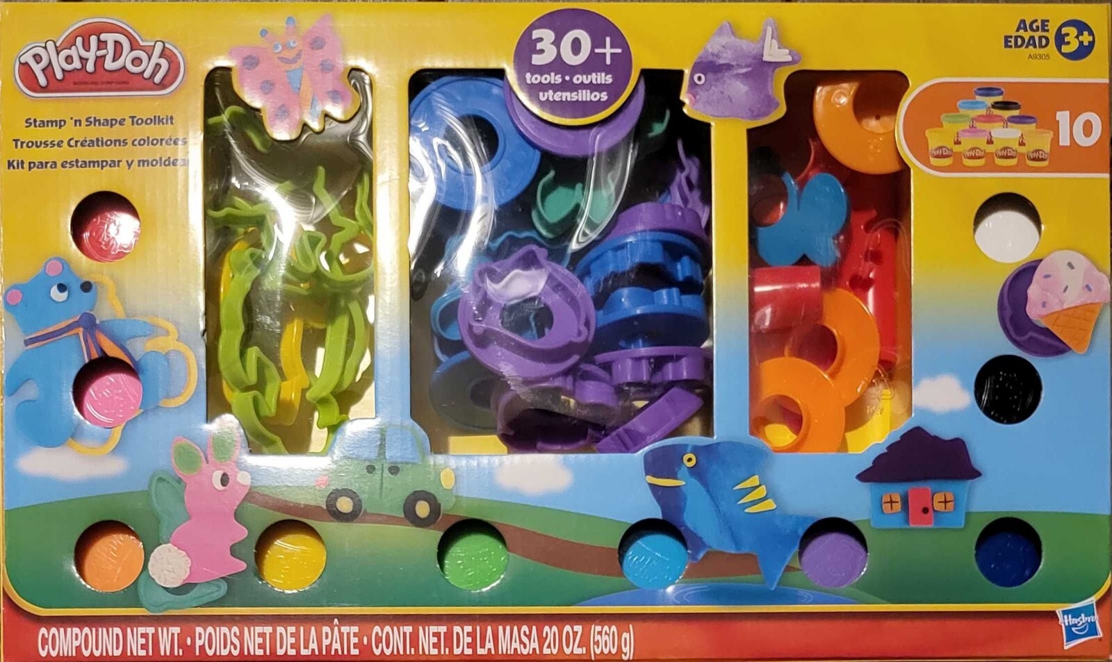 Play-Doh Stamp 'n Shape Toolkit: 21 Stamps, 5 Cookie Cutters & 10 Colors🆕