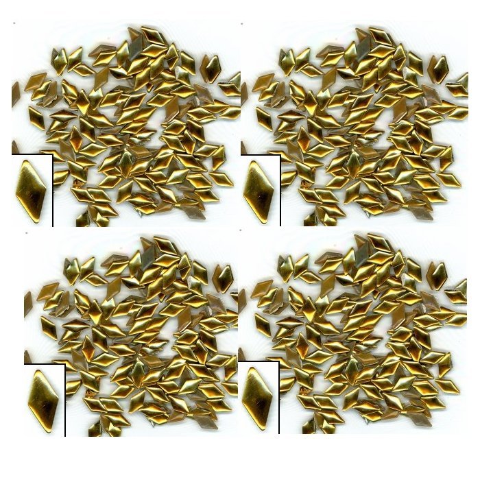 DIAMOND Shape RHINESTud  8mm Hot Fix  GOLD color.144 pc