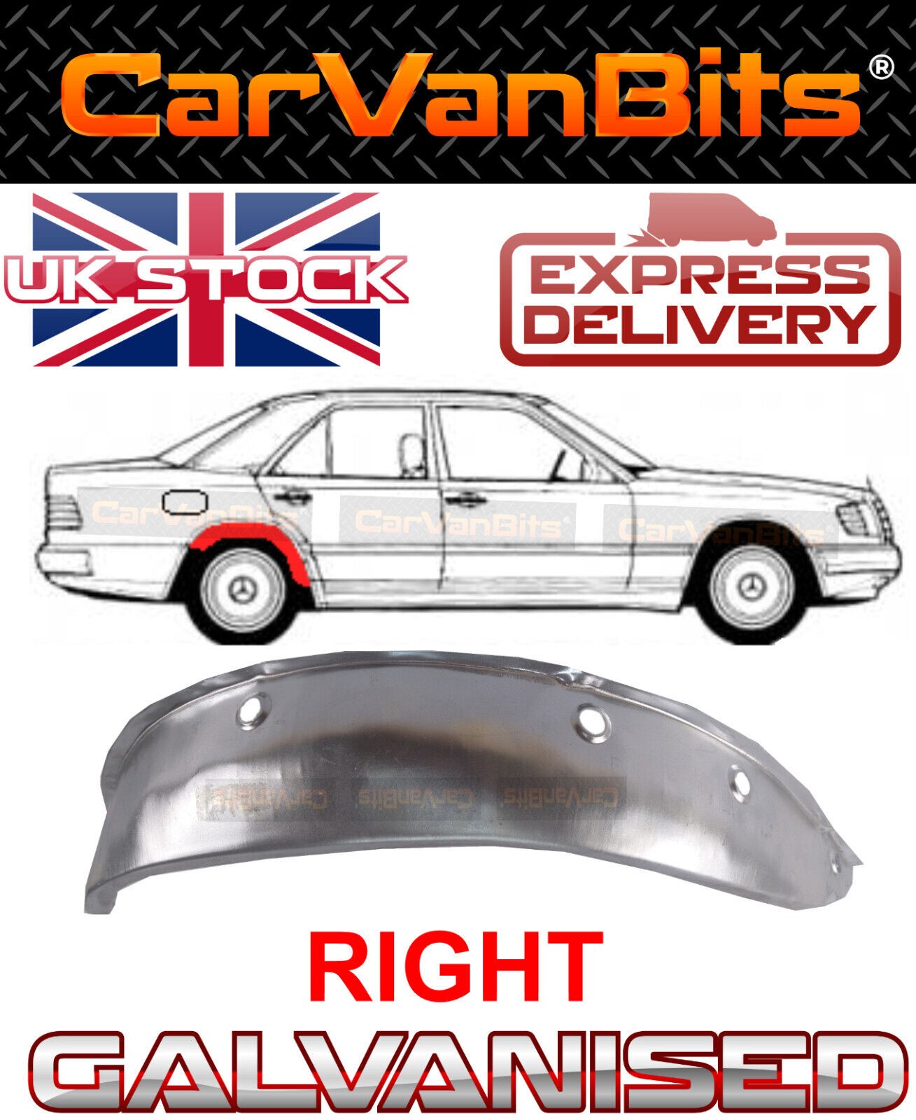 FOR MERCEDES W124 E-CLASS 84-96 REAR INNER WHEEL ARCH REPAIR BODY RUST PANEL RIG