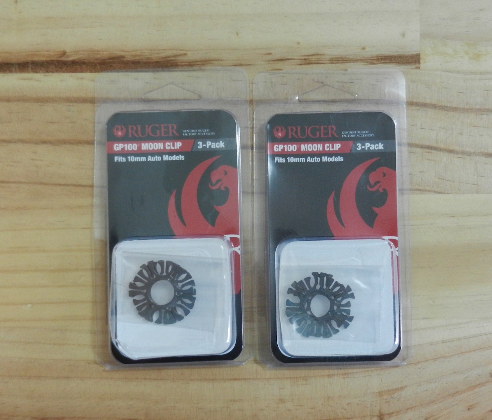 Ruger Moon Clips;  Made for GP100 10mm Revolver;  2 Packs of 3 Clips;  90661
