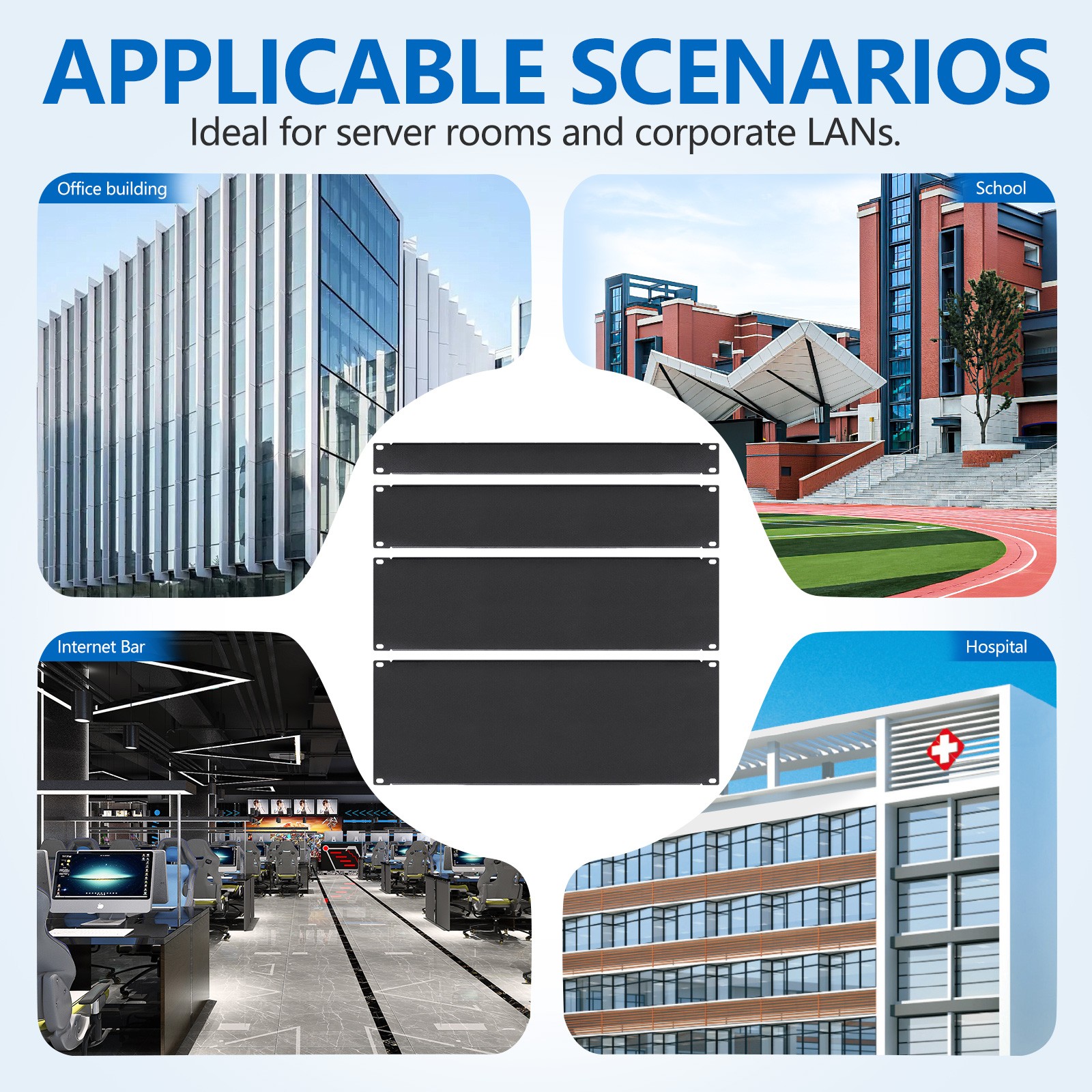 3U 19" Blank Plate Network Server Rack Mount Panel Thick Filler Spacer Black