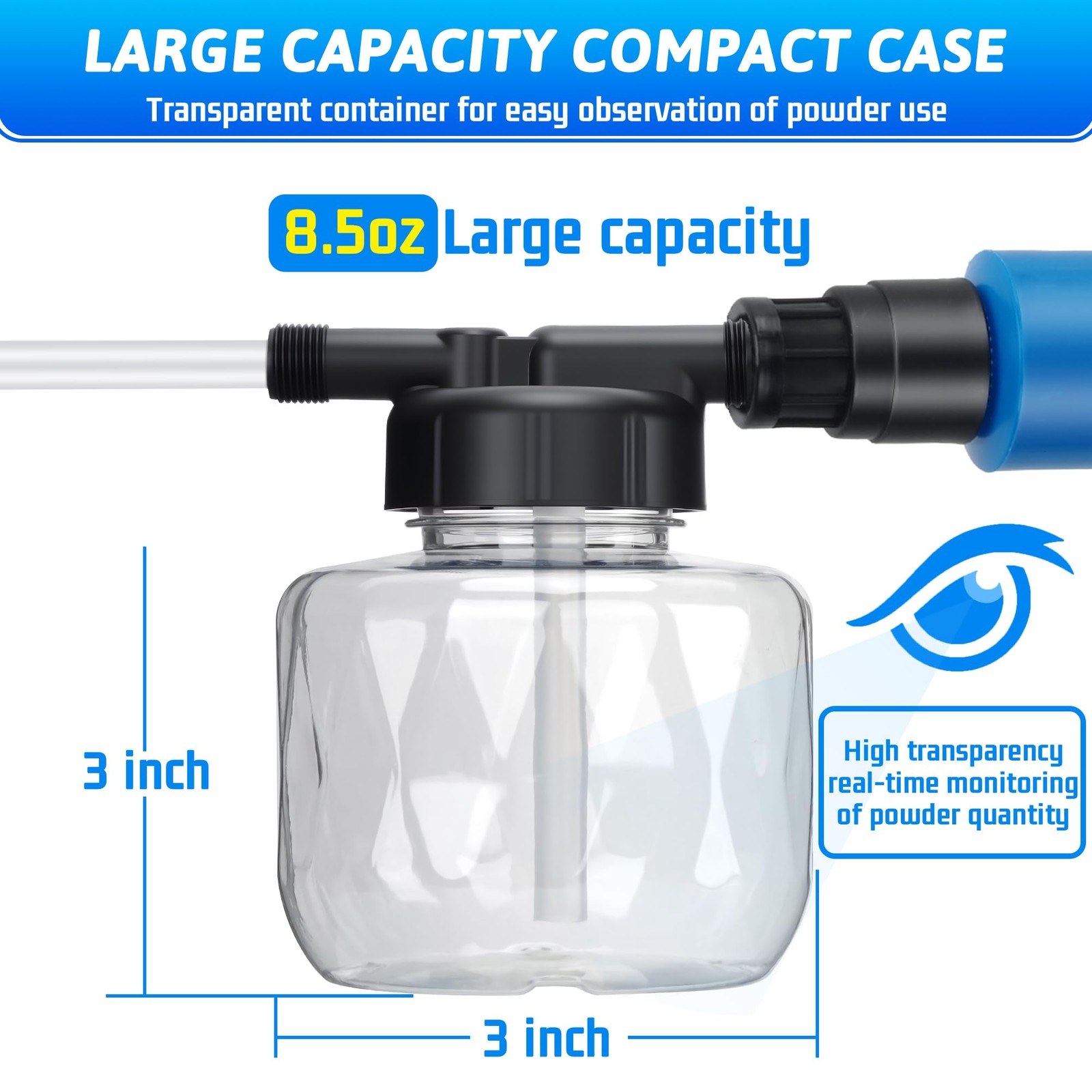 19" Powder Duster Sprayer with Push-Pull Air Pump for Blue 250ml（1Set）