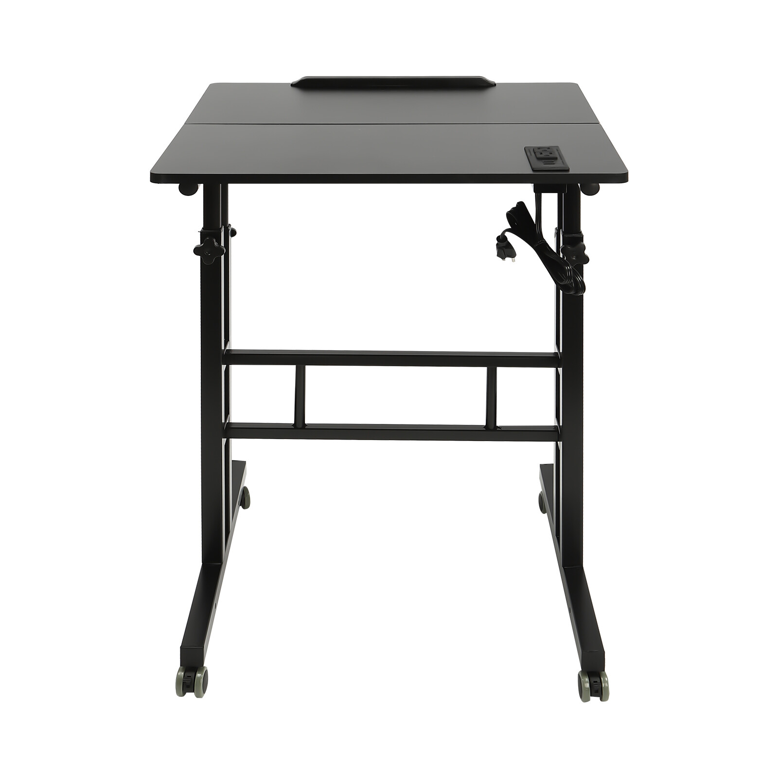 Mobile Stand up Desk Small Adjustable Standing Desk with Wheels Home Workstation