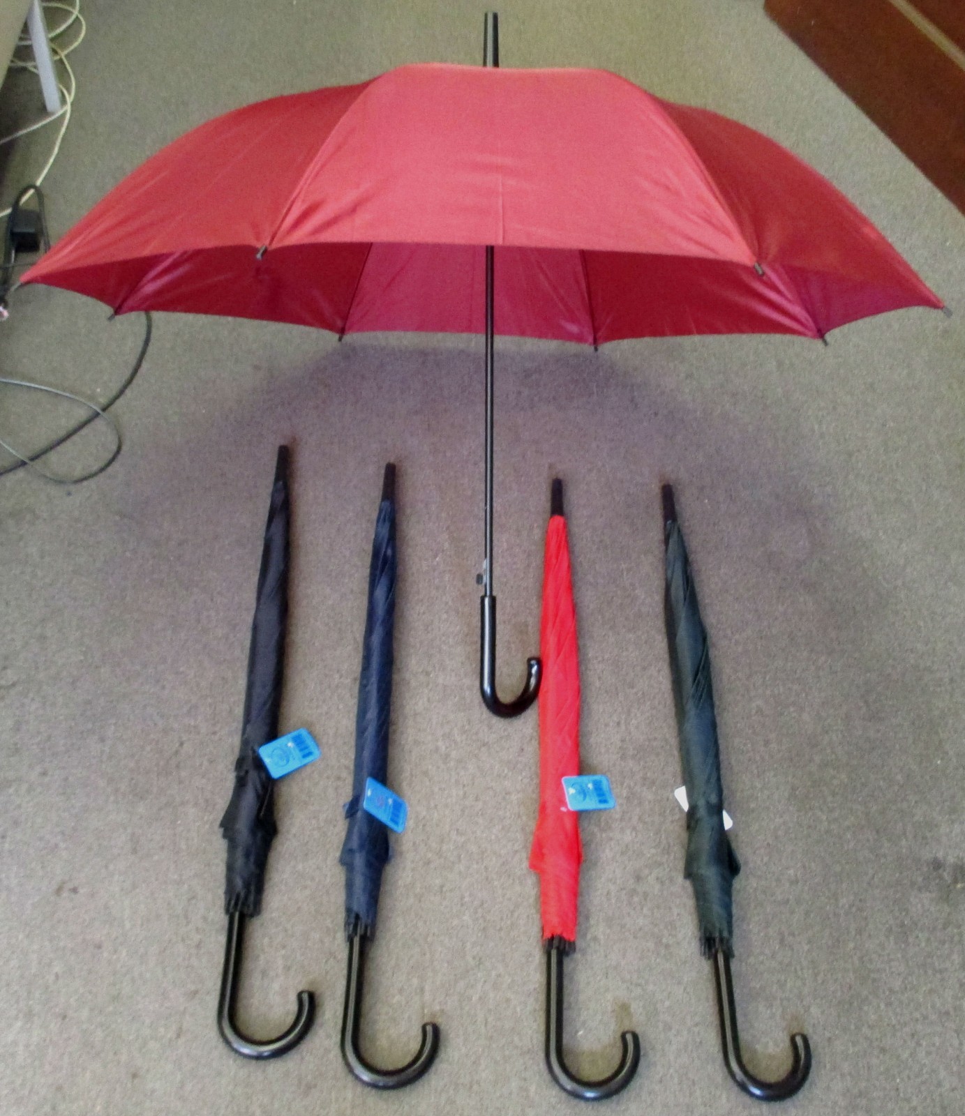 Unisex  Auto Open  Curved Handle Umbrella  ,48" Round Wide-1200A