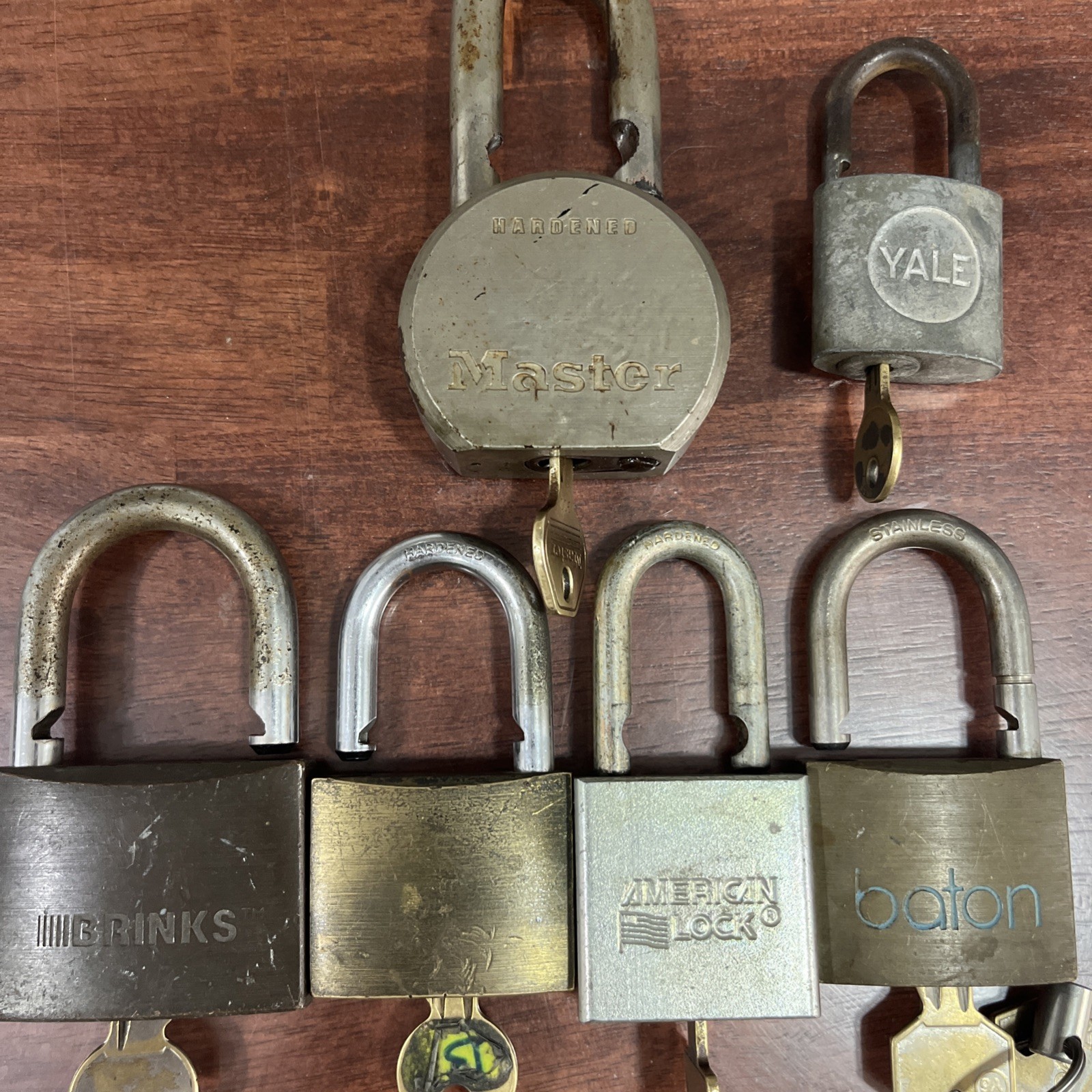 Brinks-Baton-American-Yale-Mastered Hardened 6 Lot-all with Keys