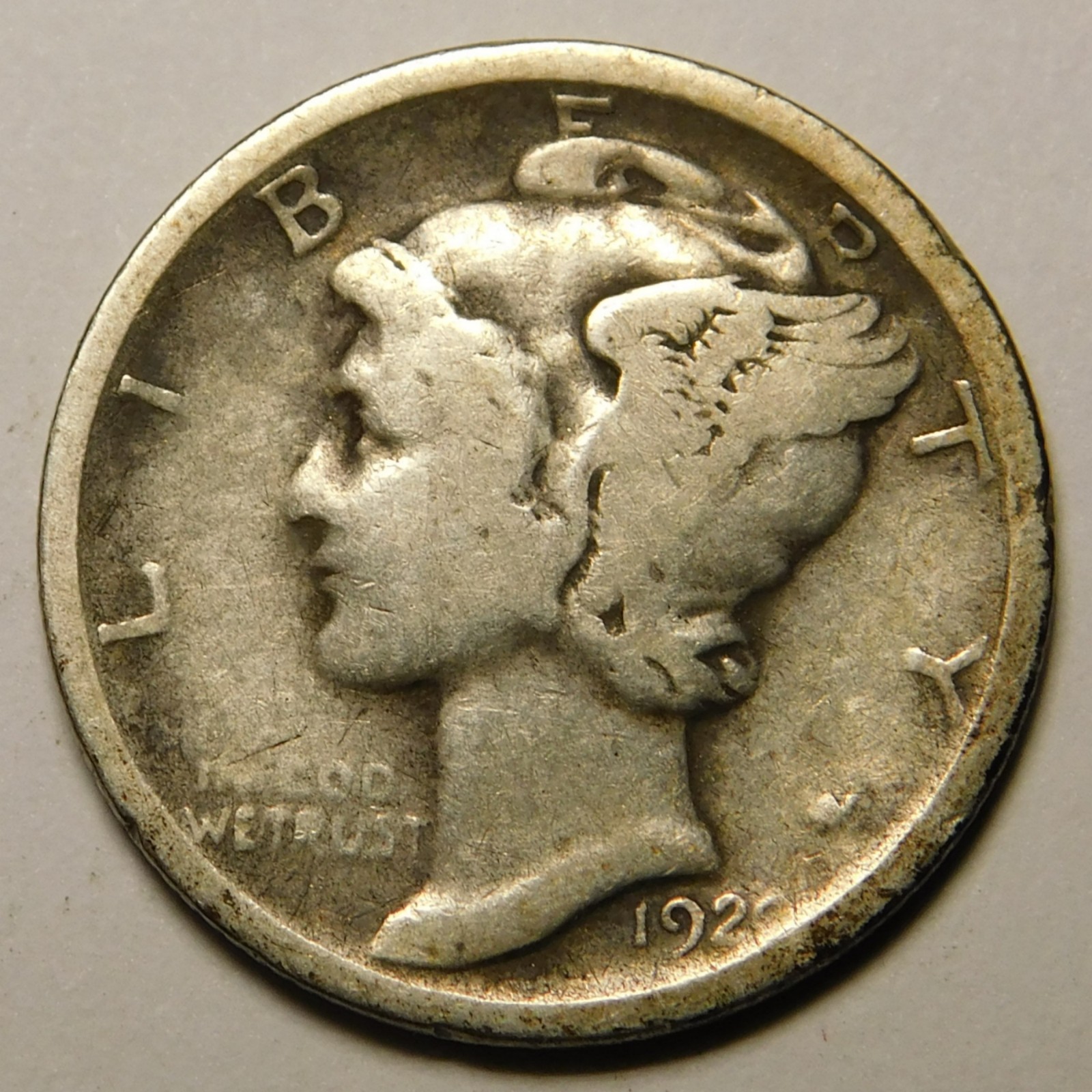1920 D Mercury Dime 90% Silver G-VG  "Actual Coin Pictured - Not Cleaned"