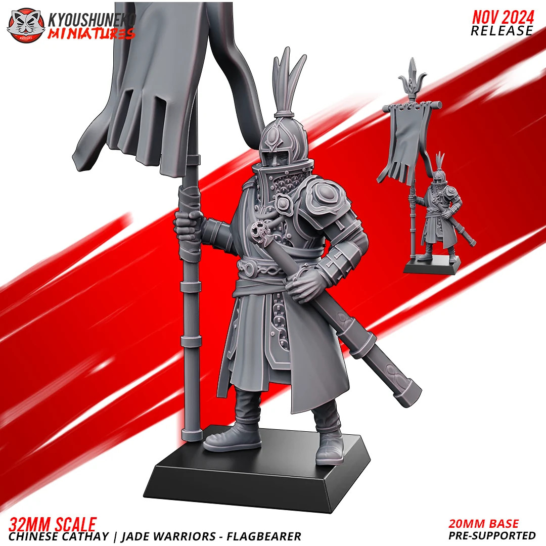 Jade Warriors Command Group - 28mm Heroic Chinese - Resin Tabletop Miniature