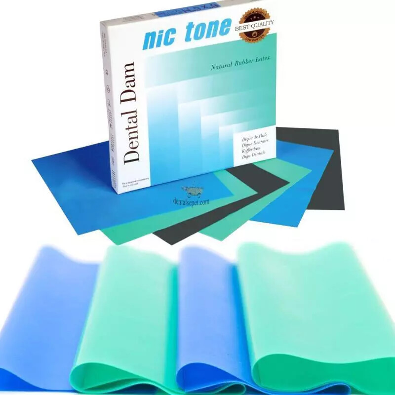 NIC TONE Natural Rubber Latex Dental Dam Medium 6" x 6" - MDC Dental