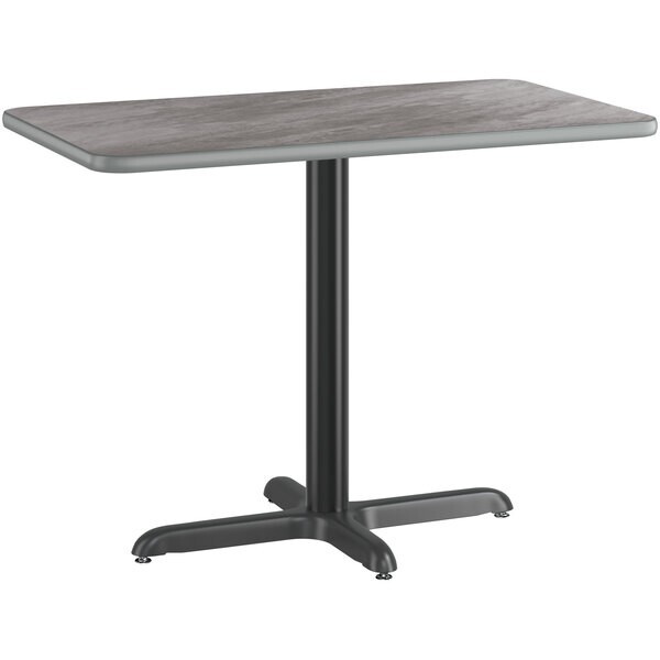 24" x 42" Rectangular Restaurant Table Top with Gray Slate Laminate Top Finish