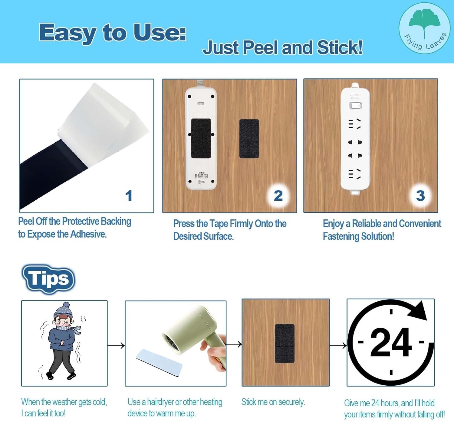 Robust Nylon Hook and Loop Strips - Multi-Size Adhesive Fasteners for Every Need