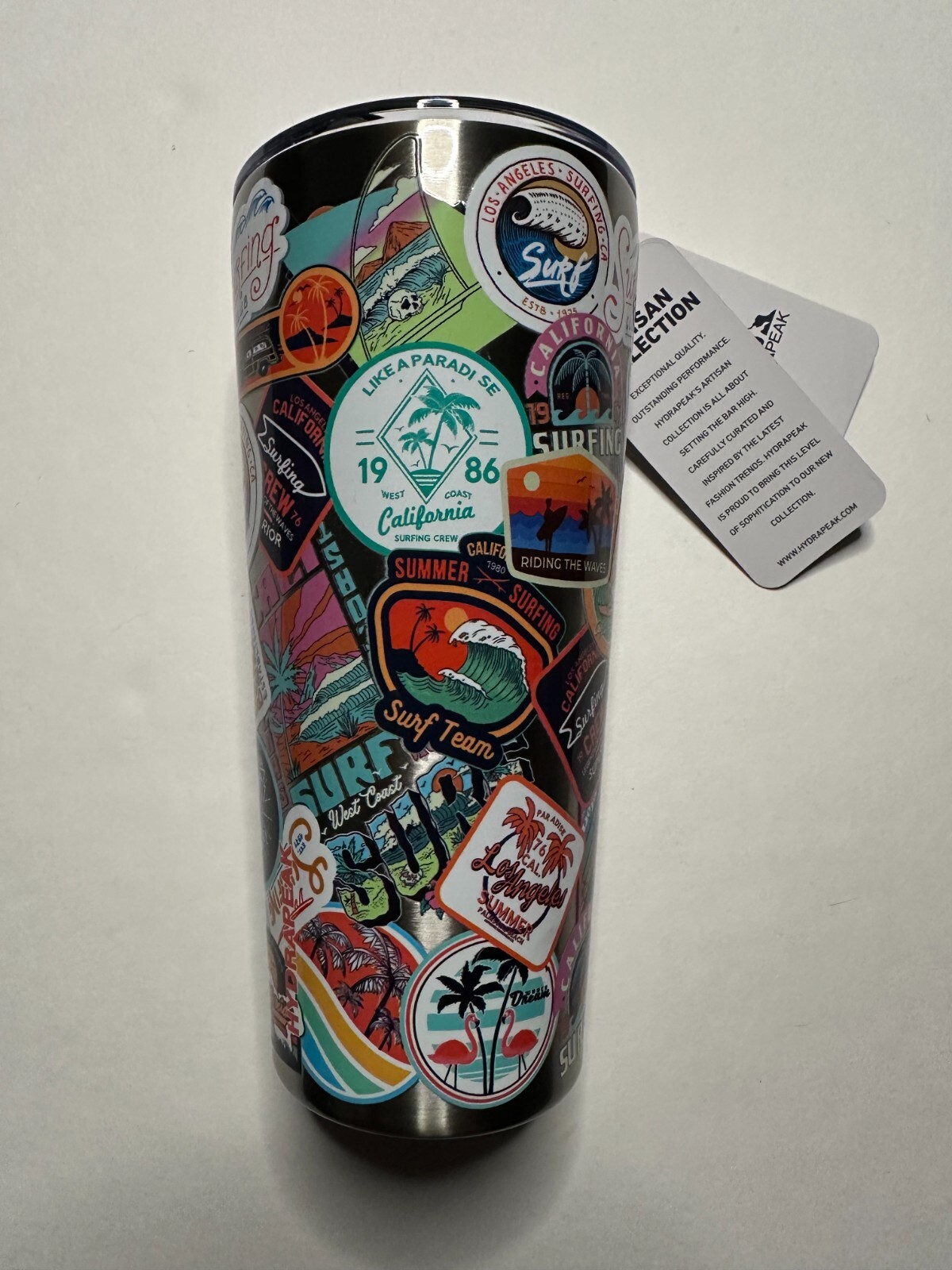 HYDRAPEAK / 25oz INSULATED TUMBLER [STEEL w/ stickers applique] NEW! - w/ straws