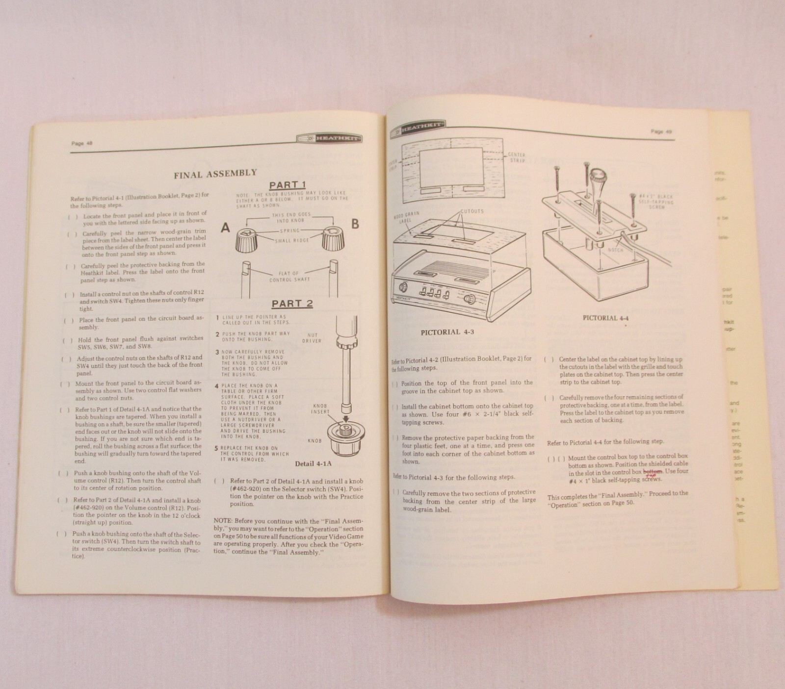 1976 Heathkit Manual GD-1380 Video Game System