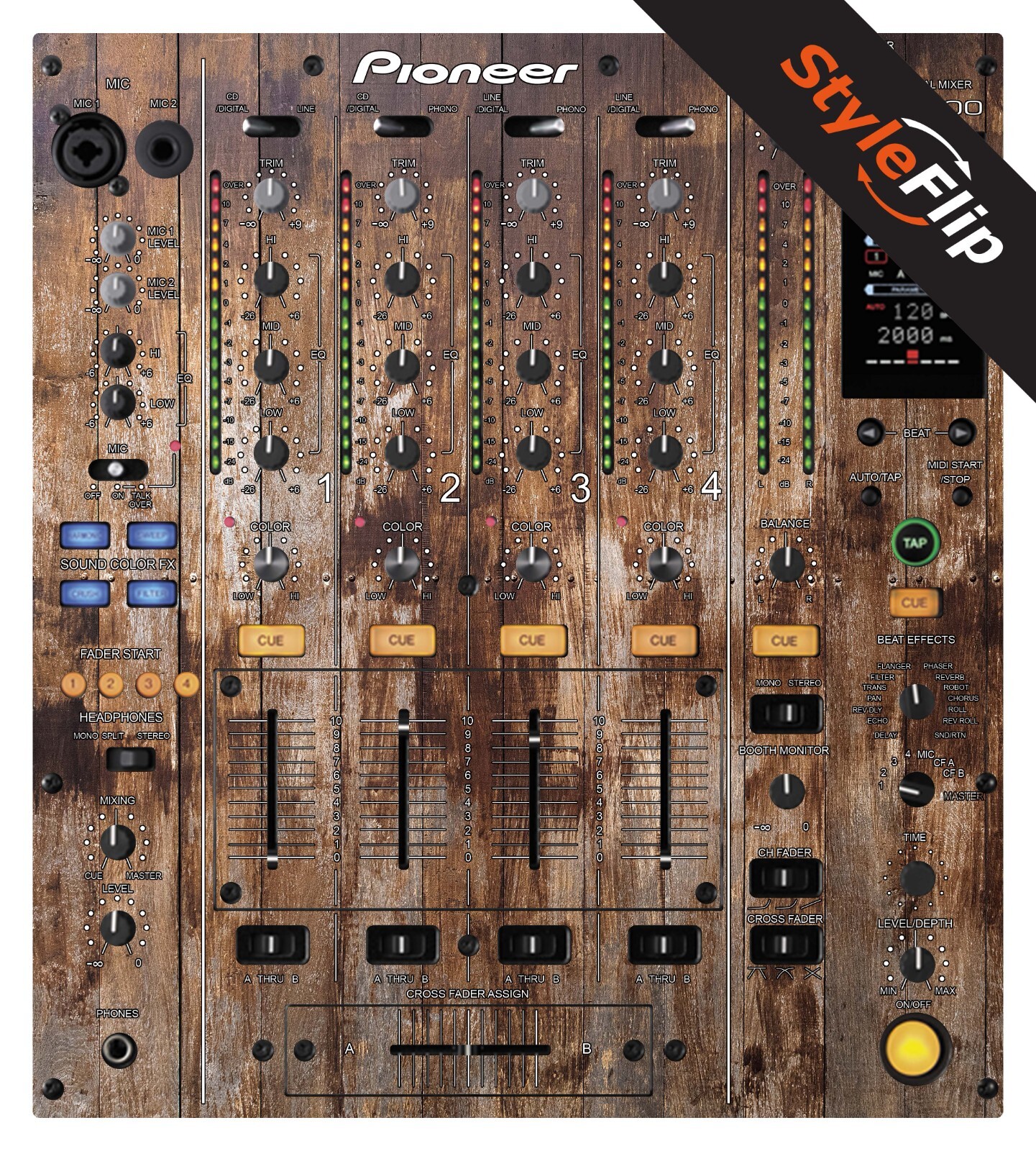 Pioneer DJM-800 | Wood 1 | Protective Decal | StyleFlip Skins