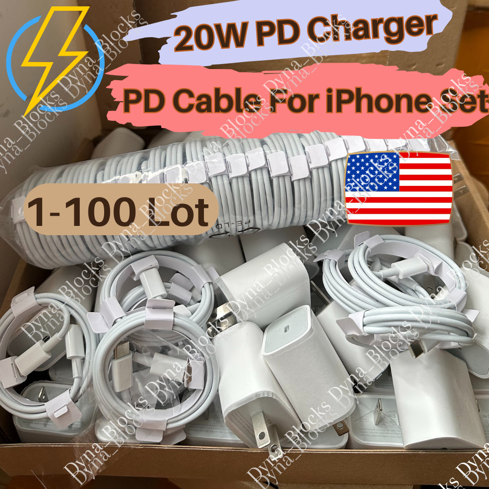 1-100 Lot 20W USB-C Power Adapter Block PD Fast Charger For iPhone 14 13 12 11 8