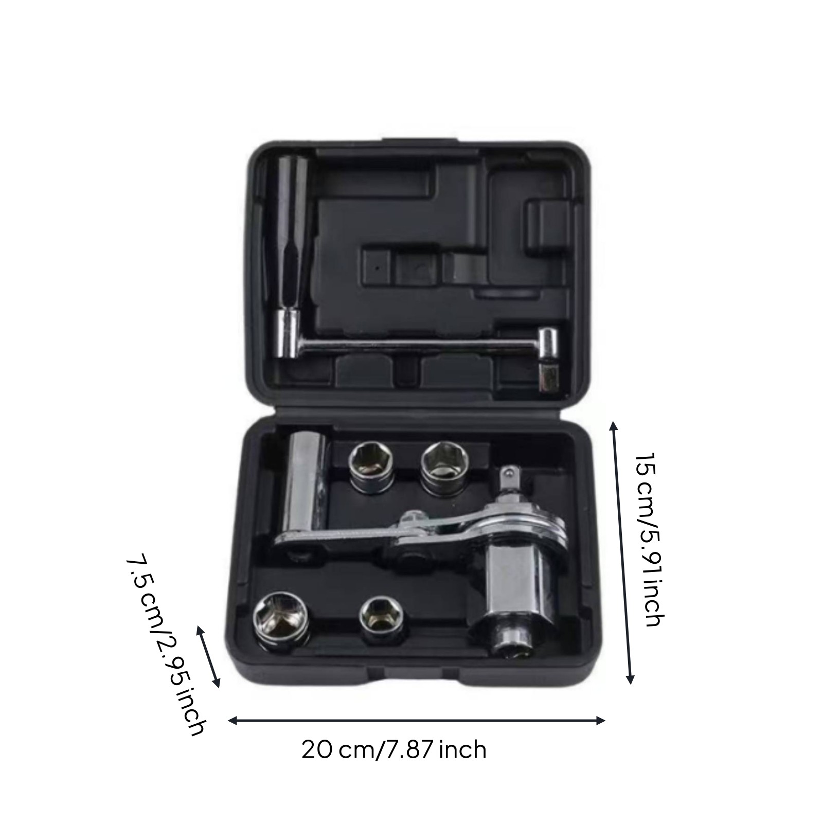 Wheel Wrench with Socket Adapters Portable Tire Changing Tool Compact for