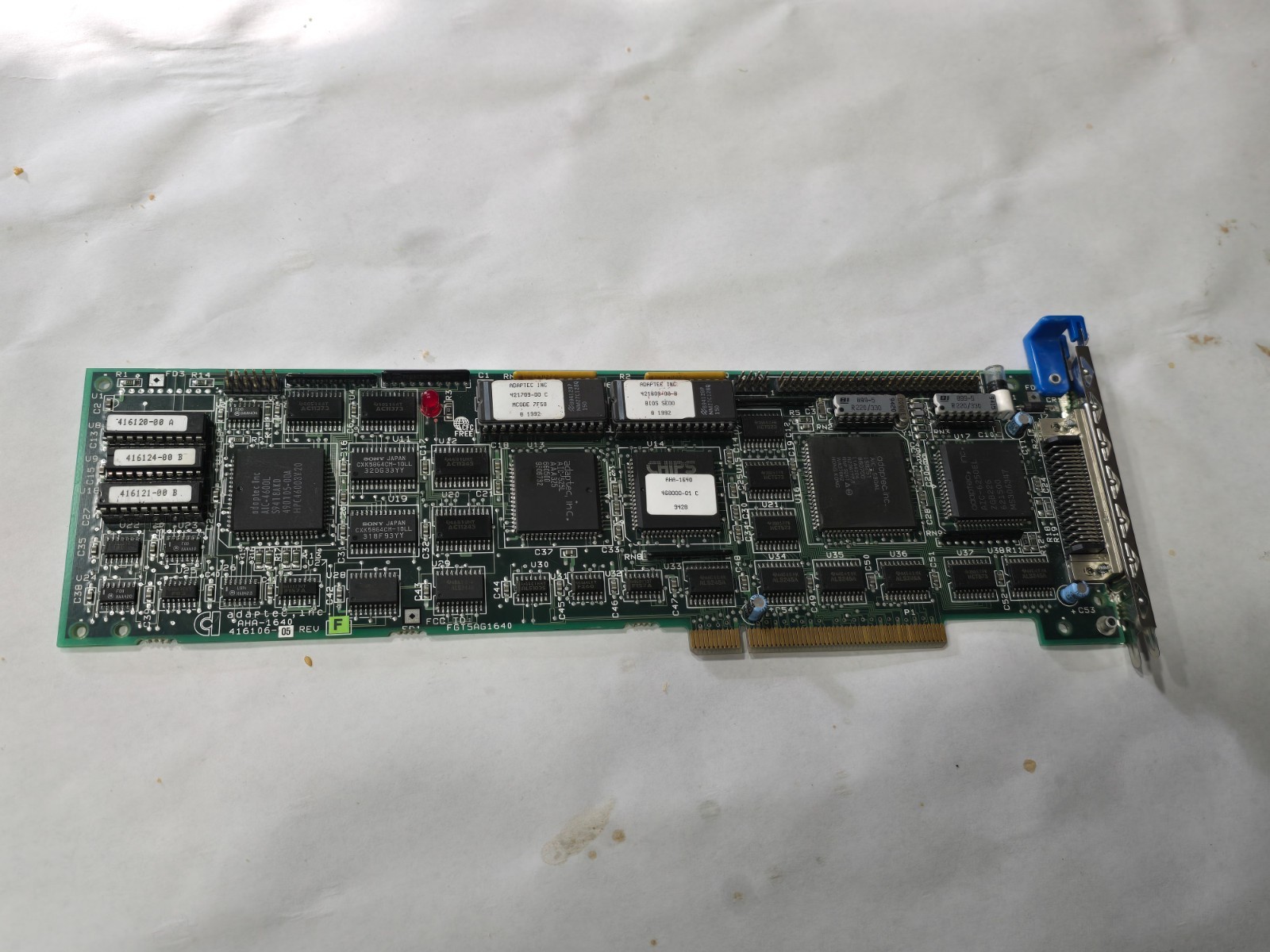 Adaptec AHA-1640 16-bit MCA SCSI Host Adapter for IBM PS/2 PN 41606-05 Rev F