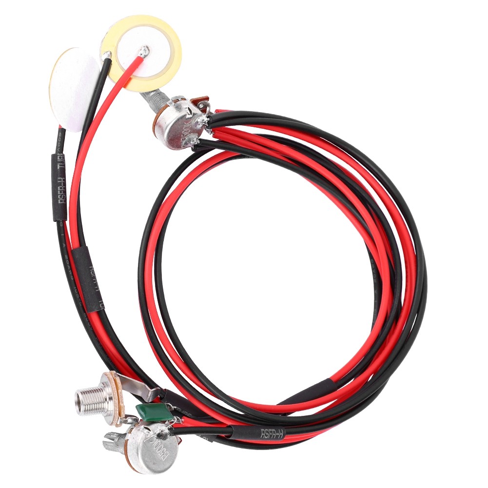 6.35mm Piezo Contact Pickup With Volume & Tone Control For Folk Guitars