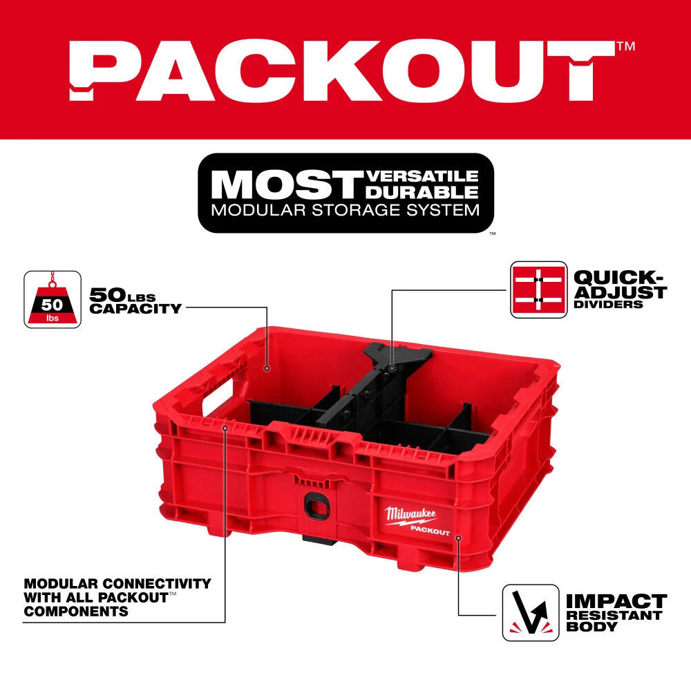 Milwaukee Packout Low-Profile Crate