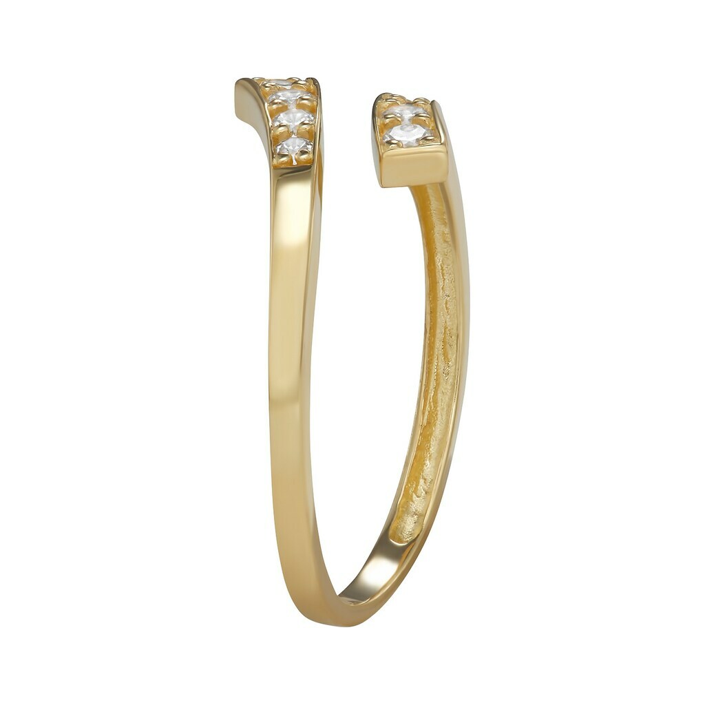 Adjustable East West CZ Bypass Toe Ring Solid 10K Yellow Gold 100% Guaranteed!