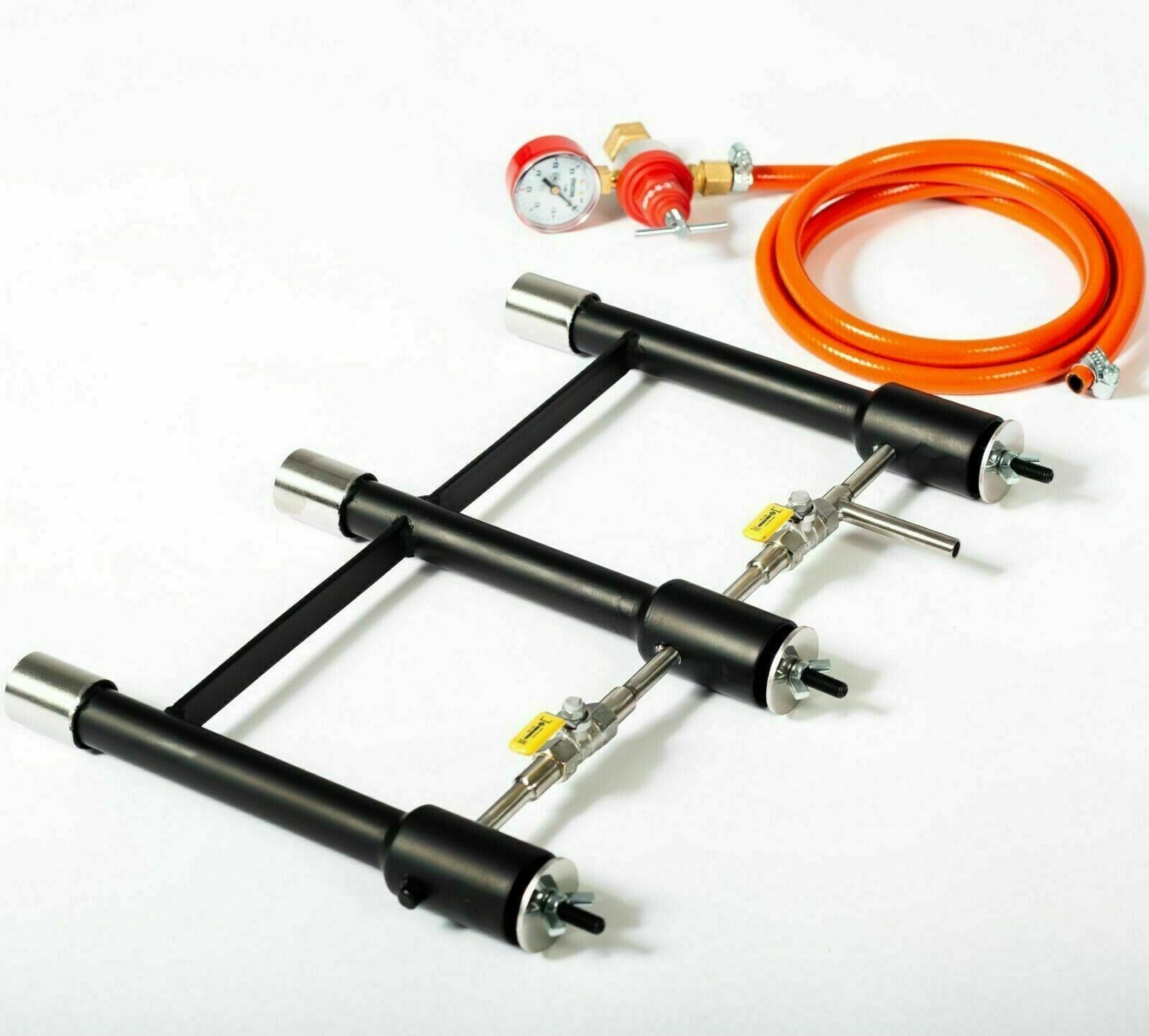3 CONNECTED DFP GAS BURNERS Propane Forge Furnace Foundry Blacksmith Farrier USA