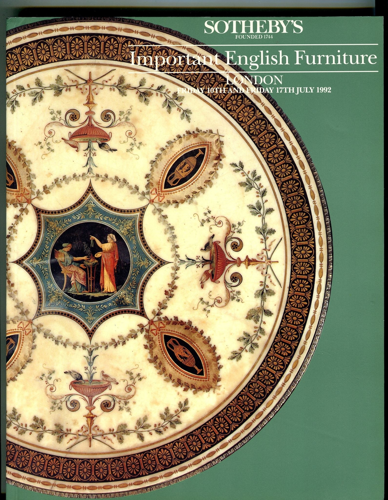 Sothebys Auction Catalog July 10 & 17 1992 Important English Furniture