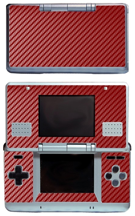 Red Carbon Fiber Vinyl Decal Cover Skin Sticker Cover for Nintendo DS Original