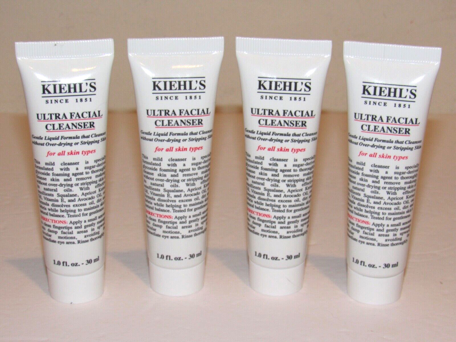 4 Kiehl's Ultra Facial Cleanser 1 Oz Each 4 Oz TOTAL For All Skin Types MINI