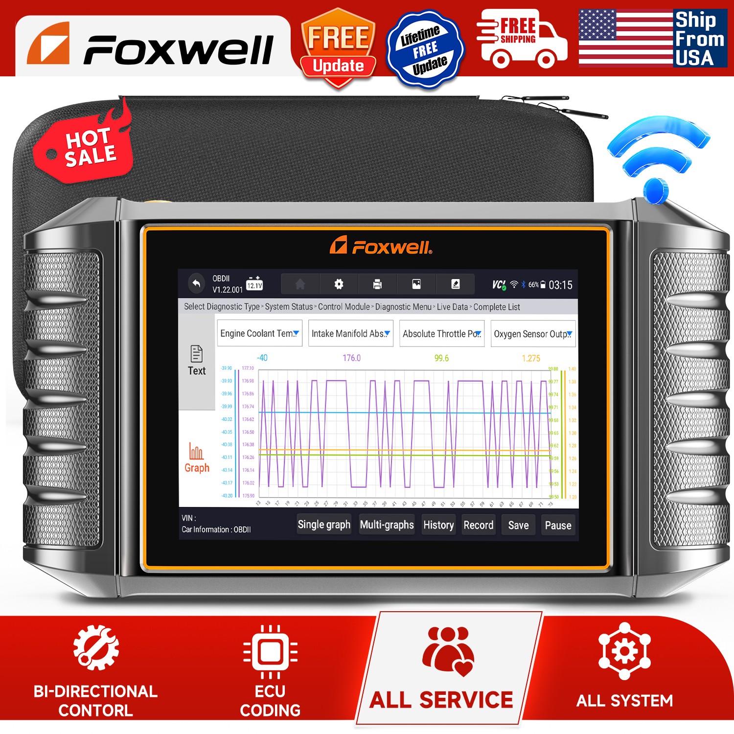 For Toyota Lexus Bidirectional Car OBD2 Scanner Diagnostic Tool ECU Coding BMS